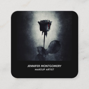 Cartão De Visita Quadrado Sangue do gotejamento do rosa do preto do gótico