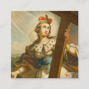 Cartão De Visita Quadrado Santa Helena com a Vera Cruz Arte Sacra