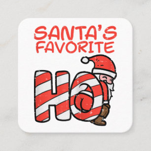 Cartão De Visita Quadrado Santas Favoritas Engraçadas Adultos de Natal