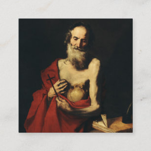 Cartão De Visita Quadrado São Jerônimo por Jusepe de Ribera