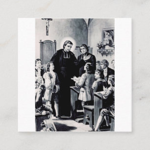 Cartão De Visita Quadrado São Luís de Montfort padre francês