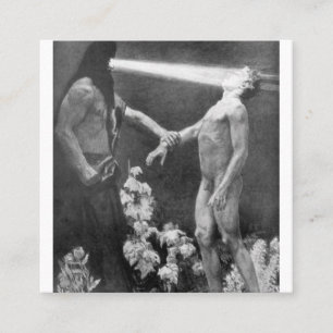 Cartão De Visita Quadrado Sascha Schneider - Oculto Alemão Hypnosis Vintage