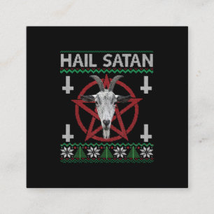 Cartão De Visita Quadrado Satã de granizo Cabeça Pentagram Funny Satanás 