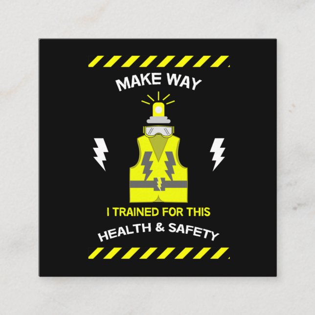 Cartão De Visita Quadrado Saúde E Segurança Engraçadas | NEBOSH | Oficial |  (Frente)