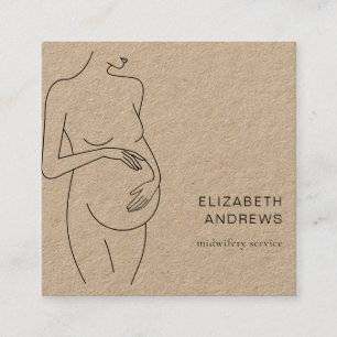 Cartão De Visita Quadrado Schwangere, schlicht-moderne Visitenkarte