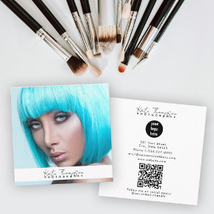 Cartão De Visita Quadrado Script de logotipo comercial Fotógrafo Fotografia