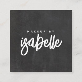 Cartão De Visita Quadrado Script de Makeup Artist Minimalista