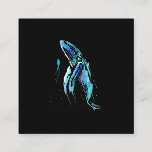 Cartão De Visita Quadrado Scuba Diver Humpback Baleia Nadando Presente