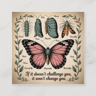 Cartão De Visita Quadrado Se Não Desafia Você, Não Vai Mudar Você