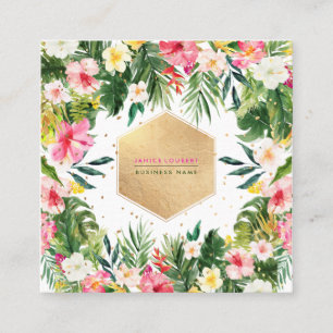 Cartão De Visita Quadrado Selva Tropical de PixDezines