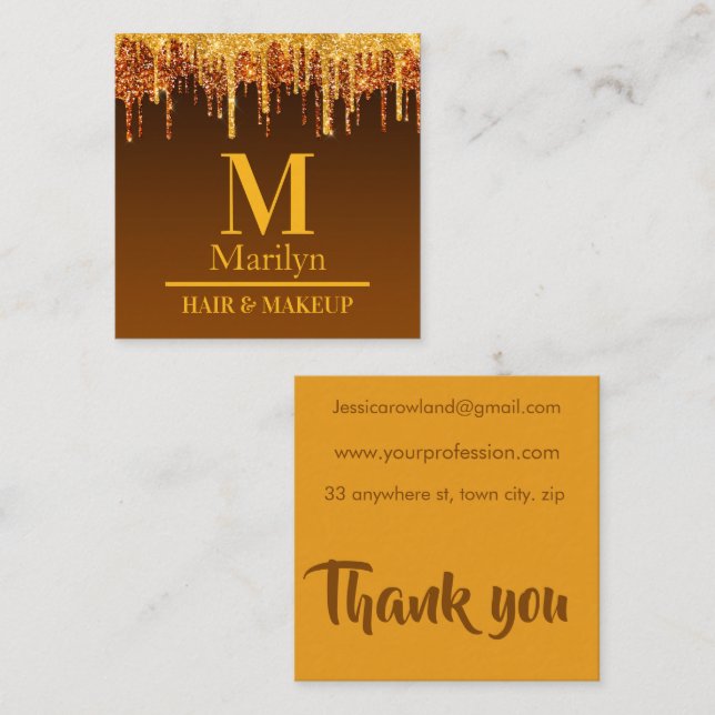 CARTÃO DE VISITA QUADRADO SEMANA DE PUMPKIN (Frente/Verso)