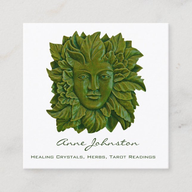 Cartão De Visita Quadrado Senhora do Greenwood Wicca (Frente)
