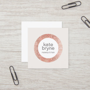 Cartão De Visita Quadrado Sequência Dourada moderna do Cosmetólogo Beauty Sa