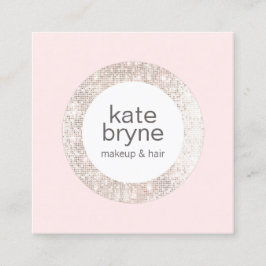 Cartão De Visita Quadrado Sequência Moderna de Rosas claro em Beauty Salon