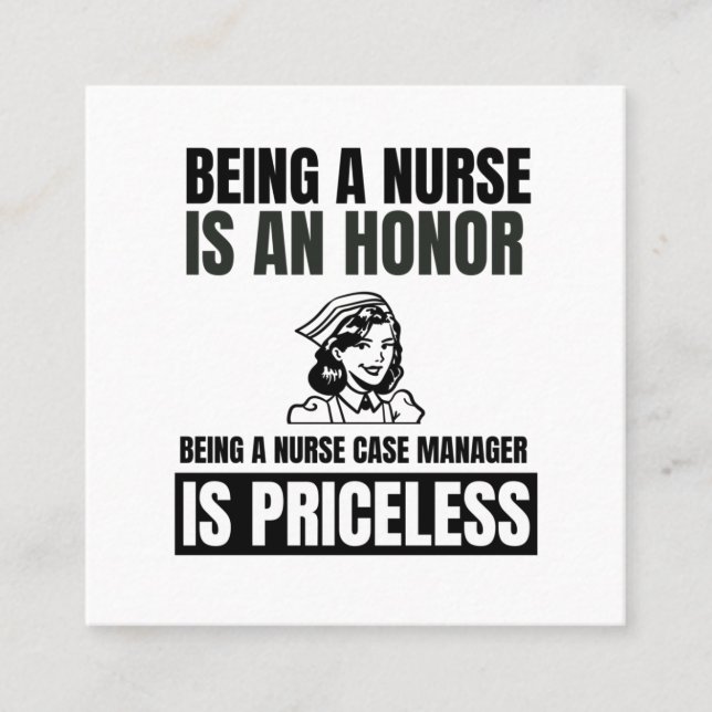 Cartão De Visita Quadrado Ser enfermeira é uma honra ser uma enfermeira mang (Frente)