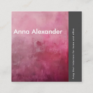 Cartão De Visita Quadrado Serenidade rosa Design 1
