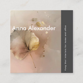 Cartão De Visita Quadrado Serenidade rosa Design 3