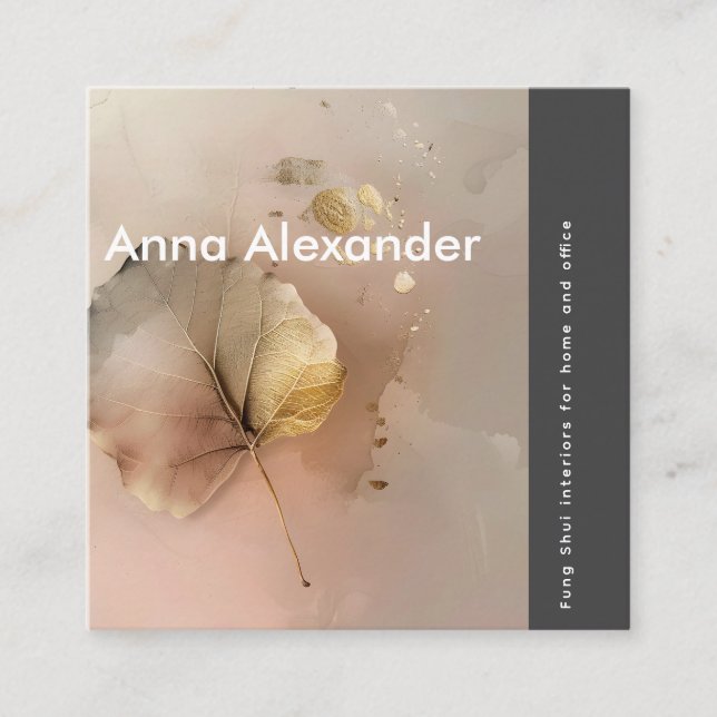 Cartão De Visita Quadrado Serenidade rosa Design 3 (Frente)