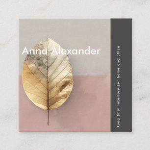 Cartão De Visita Quadrado Serenidade rosa Design 4