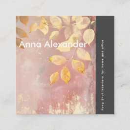 Cartão De Visita Quadrado Serenidade rosa Design 9