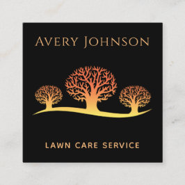 Cartão De Visita Quadrado Serviço de Cuidados de Leite Árvores Laranja Vibra