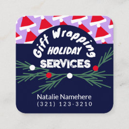 Cartão De Visita Quadrado Serviço de Encerramento de Presente Profissional d