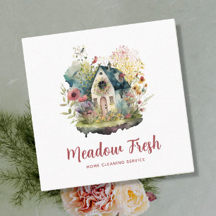 Cartão De Visita Quadrado Serviço de Limpeza de Casa Fácil