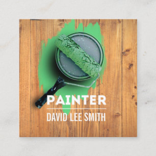 Cartão De Visita Quadrado Serviço de pintura profissional