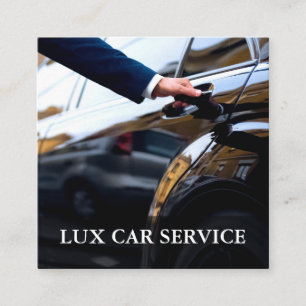 Cartão De Visita Quadrado Serviço de Táxi Lux Care Motorista