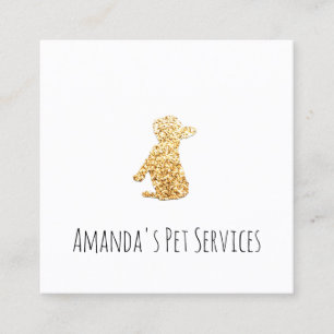 Cartão De Visita Quadrado Serviço do animal de estimação do baby-sitter d