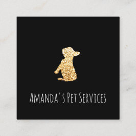 Cartão De Visita Quadrado Serviço Pet Sitter Sitter de Cachorro em expansão 