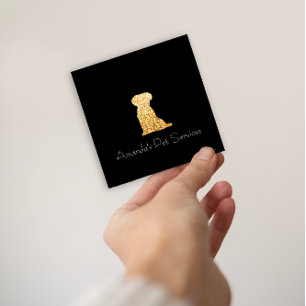 Cartão De Visita Quadrado Serviço Pet Sitter Sitter de Cachorro em expansão 