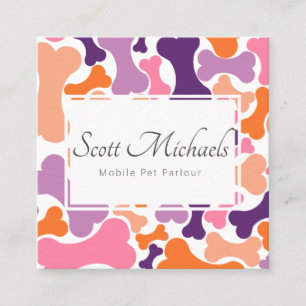 Cartão De Visita Quadrado serviços de animais de companhia para cães