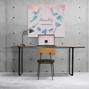 Cartão De Visita Quadrado Serviços de limpeza de casas masculinas Logotipo A