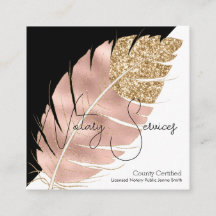 Serviços de Notário Pink Gold Glitter Chic Preto