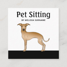 Cartão De Visita Quadrado Serviços de Pet Sitter para Cães Galgo Italiano Co