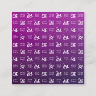 Cartão De Visita Quadrado Seu logotipo 2 imagens carregadas ou logotipos d