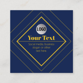 Cartão De Visita Quadrado Seu logotipo e modelo de design personalizável