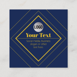 Cartão De Visita Quadrado Seu logotipo e modelo de design personalizável