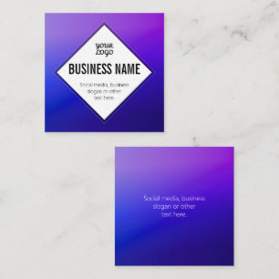 Cartão De Visita Quadrado Seu Logotipo e Texto Personalizável   Roxo Ombre