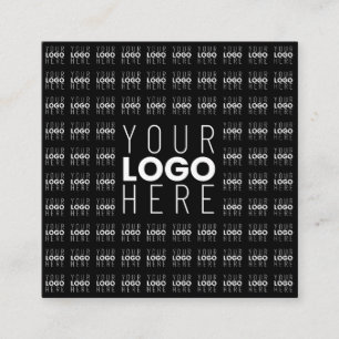 Cartão De Visita Quadrado Seu logotipo ou imagem em padrão quadriculado com