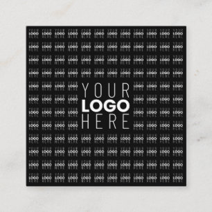 Cartão De Visita Quadrado Seu logotipo ou imagem em padrão quadriculado com