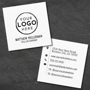 Cartão De Visita Quadrado Seu Logotipo Profissional Minimalista