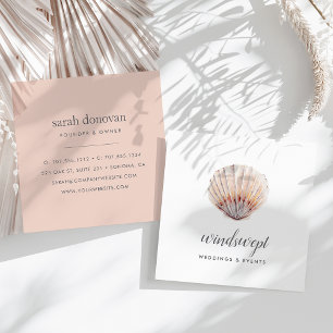 Cartão De Visita Quadrado Shell Blushing