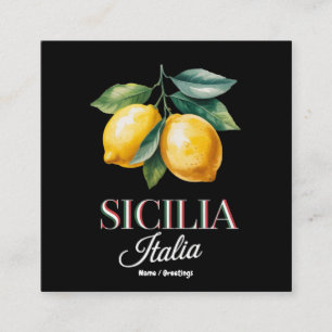 Cartão De Visita Quadrado Sicília Itália Orgulhosos Limões Italianos Frescos