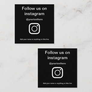 Cartão De Visita Quadrado Siga-nos no Instagram Rede Social de Networking