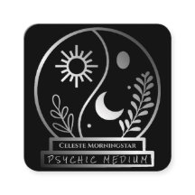 Silver Crystal Ball Medium Moon Sun