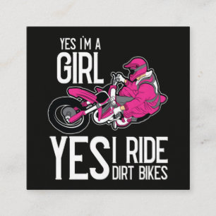 Cartão De Visita Quadrado Sim, eu sou uma garota Sim, eu ando de moto de ter