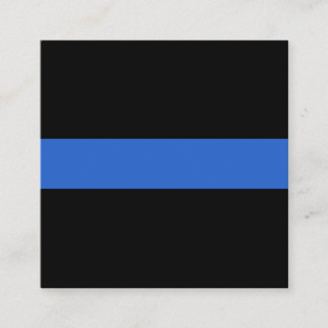 Cartão De Visita Quadrado Símbolo de solidariedade policial de bandeira azul (Frente)
