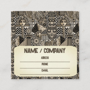Cartão De Visita Quadrado Símbolos Históricos Antigos Estilo de Tatuagem